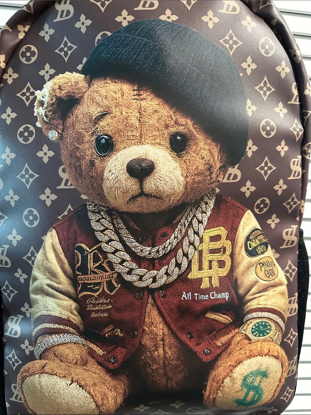 NWT Reason Ex Large All Time Champ Bear Laptop Backpack with Side Mesh Pockets.